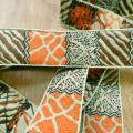 Galon patchwork animaux kaki speculoos orange 1