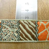 Galon patchwork animaux kaki speculoos orange 2 