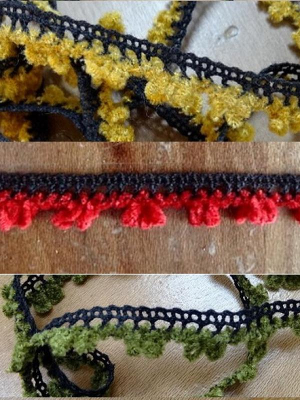 Galon picot velours chenille 