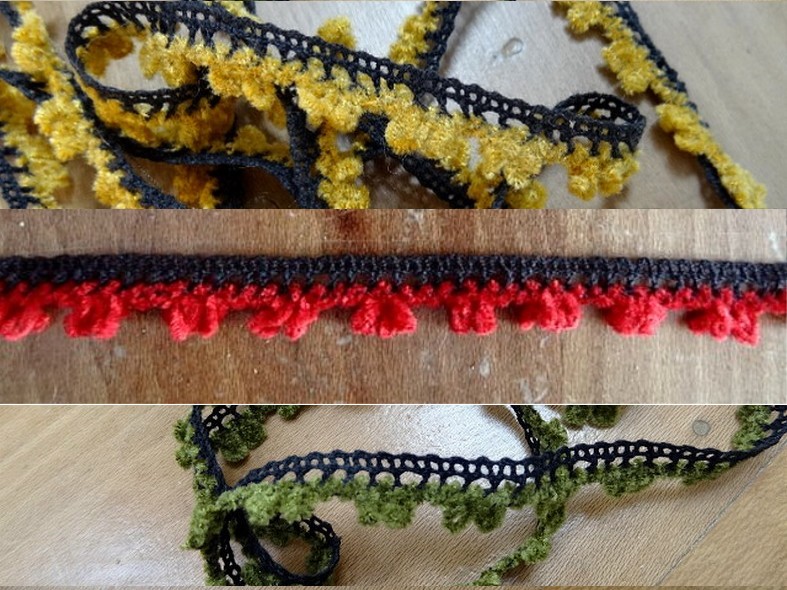 Galon picot velours chenille