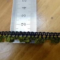 Galon picot velours chenille noir et kaki 3 