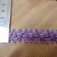 Galon plat fleur de raphia lilas 1 