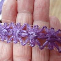 Galon plat fleur de raphia lilas 2 