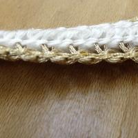 Galon rayonne et fil metal or pale et blanc 3