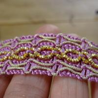 Galon rayonne rose orchidee et lurex dore 3