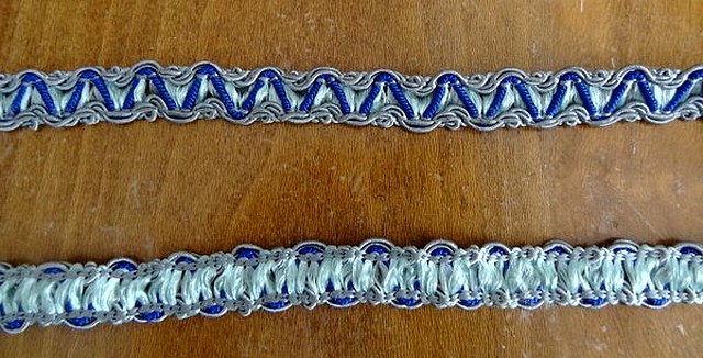 Galon rayonne zigzag gris bleu 1 1