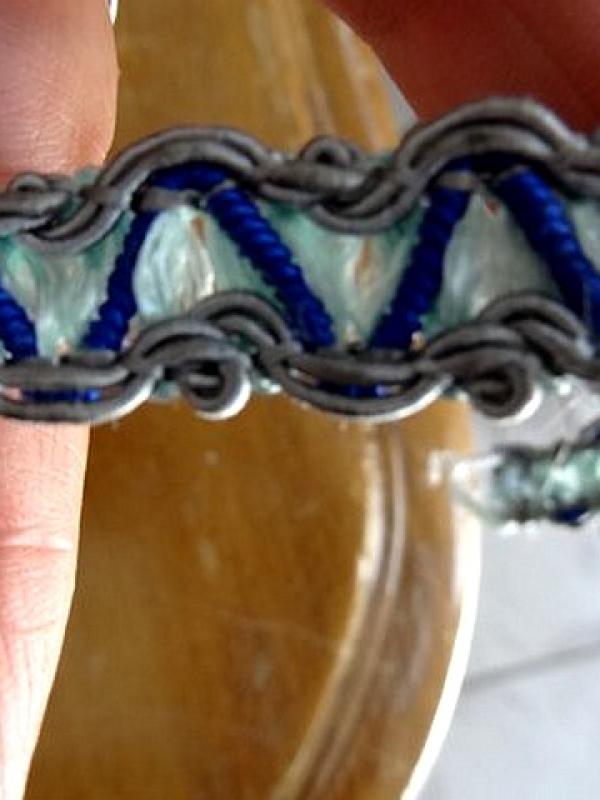 Galon rayonne zigzag gris bleu 1