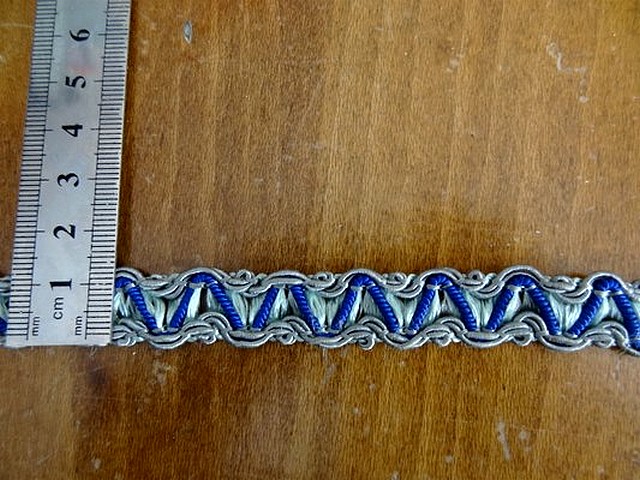 Galon rayonne zigzag gris bleu 2