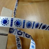 Galon ruban blanc brode bleu degrade 5 