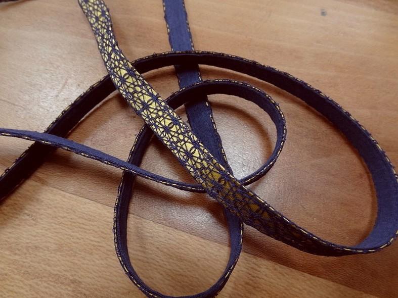 Galon ruban vieil or et aubergine 6