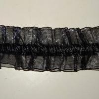 Galon ruche elastique organza noir 2 