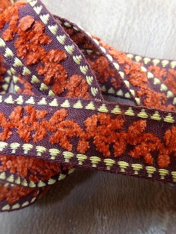 Galon sibylle marron velours corailjpg 1