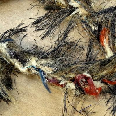 Galon tresse plumes filantes brun bleu canard feu