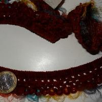 Galon tricote elastique velours chenille bordeaux 1 