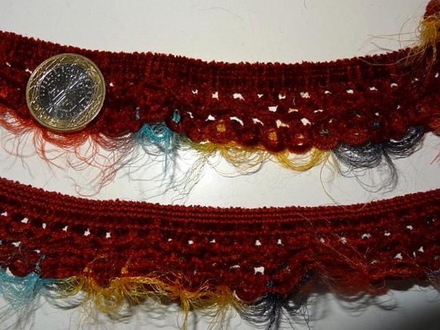 Galon tricote elastique velours chenille bordeaux 3 