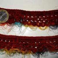 Galon tricote elastique velours chenille bordeaux 3