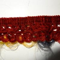 Galon tricote elastique velours chenille bordeaux 4