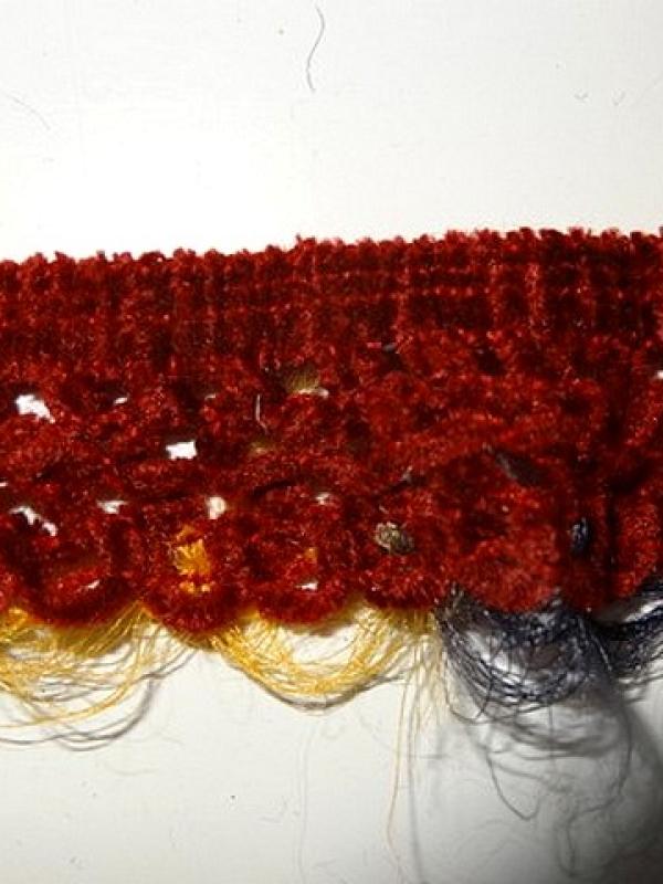Galon tricote elastique velours chenille bordeaux 4 