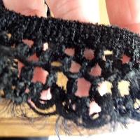Galon tricote elastique velours chenille noir 