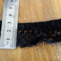 Galon tricote elastique velours chenille noir 2 
