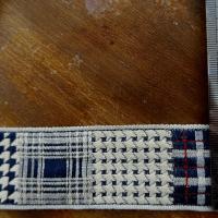 Galon tweed et pied de poule blanc casse bleu marine 1 