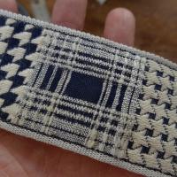 Galon tweed et pied de poule blanc casse bleu marine 2 