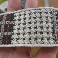 Galon tweed et pied de poule blanc casse cafe 3 