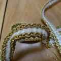 Galon velours chenille blanc et lurex or 2