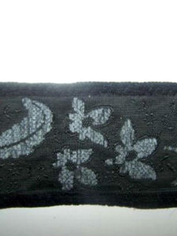 Galon velvet gris et noir 2 