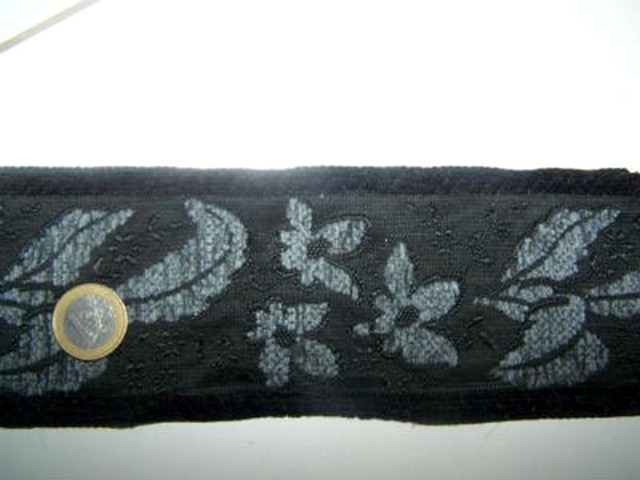 Galon velvet gris et noir 2