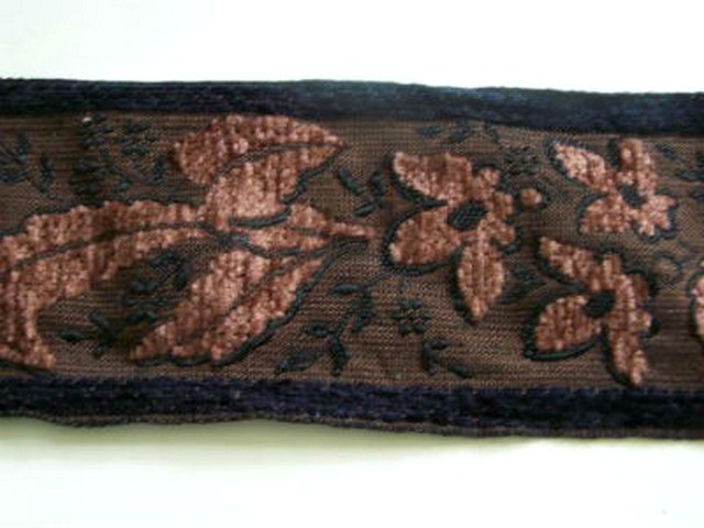 Galon velvet marron caramel 2