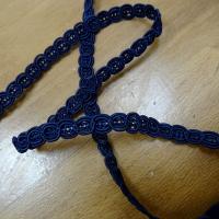 Galon viscose bleu marine maillons de chaine 8 mm 1 