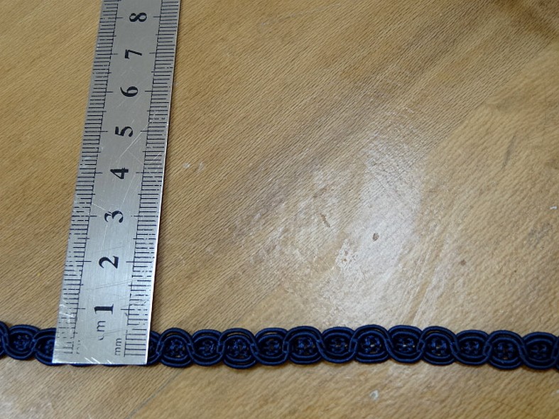 Galon viscose bleu marine maillons de chaine 8 mm 2