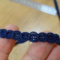 Galon viscose bleu marine maillons de chaine 8 mm 3 