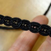 Galon viscose noir maillons de chaine 8 mm 2 