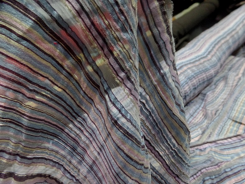 Gaze de soie rayures tissees pastel 2
