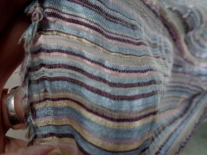 Gaze de soie rayures tissees pastel 3