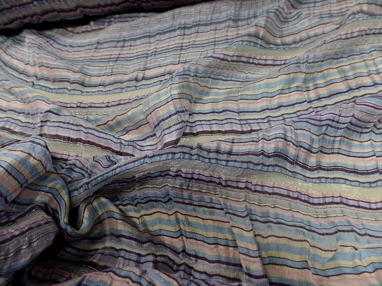 Gaze de soie rayures tissees pastel 4