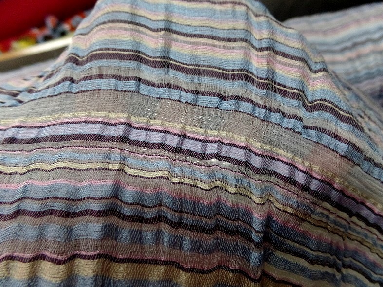 Gaze de soie rayures tissees pastel 5