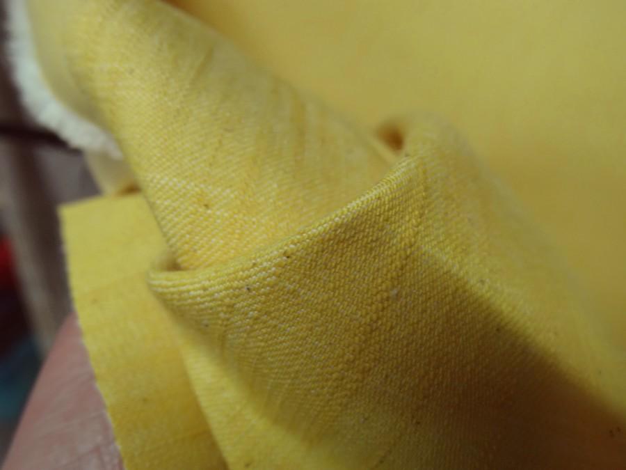 Jean coton jaune paille effet doupion 4