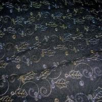 Jean lycra gris branche de houx brode 1