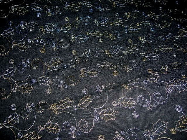 Jean lycra gris branche de houx brode 1