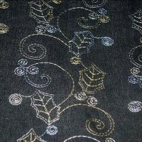 Jean lycra gris branche de houx brode 3