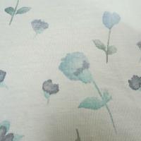 Jersey coton blanc casse fleurs en camaieu de bleus 2 1