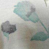 Jersey coton blanc casse fleurs en camaieu de bleus 4