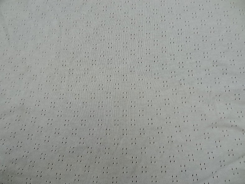 Jersey coton blanc casse motif picot 1 