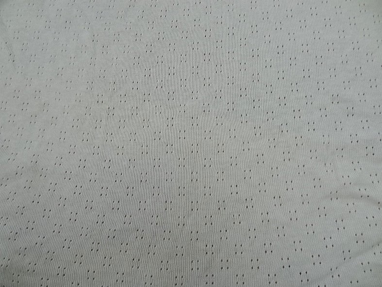 Jersey coton blanc casse motif picot 1