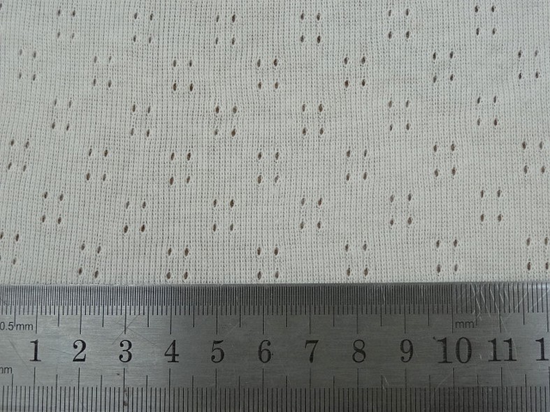 Jersey coton blanc casse motif picot 2 