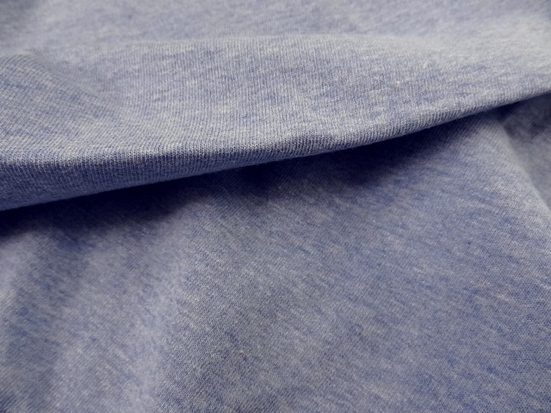 Jersey coton bleu aspect chambray 1