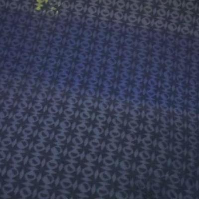 Jersey coton bleu marine devore carreaux effet d optique 2 